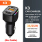 3 IN 1 PD65W USB Car Charger 1.2m Spring Cable Fast Charging Phone Charger